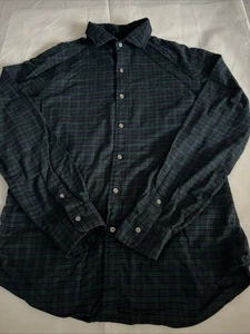 Polo Ralph Lauren chemise homme L grand vert bleu tartan carreaux flanelle boutonnée - Photo 1/6