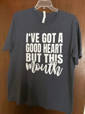 I've Got a Good Heart but This Mouth Funny T-Shirt, 2XL Women's Plus - Image 1 of 3