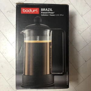 Cafetera prensa francesa Bodum Brasil 3 tazas. Negro NUEVO en caja abierta - Imagen 1 de 9
