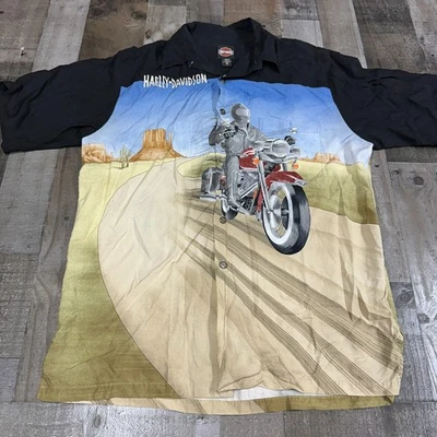 Camisa abotonada Harley Davidson Hawaii motociclista hombre manga corta talla XL Foto 1 de 4