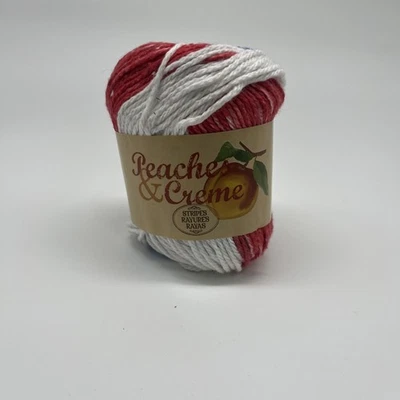 Peaches & Creme Cotton Yarn Skeins Red White Blue 2 Oz Skeins Stars & Stripes - Image 1 of 4