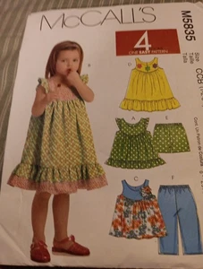 Vestido Solero McCall's Patrón M5835 Niña Pequeña Talla CCB 1,2 3,4 - Imagen 1 de 2
