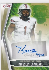 2022 SAGE Low Series Auto Gold #91/100 Kingsley Enagbare #A-KE Rookie Auto R/C - Picture 1 of 2