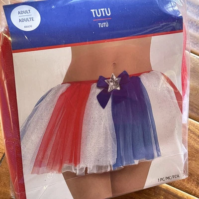 Rojo Blanco Azul Tutú Traje Tú mismo Vestido Elegante Halloween Adulto Disfraz Accesorio Foto 1 de 4