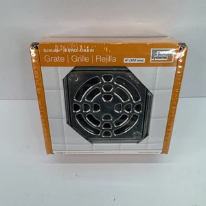 Schluter Systems Kerdi Shower Drain Kit – 4 Inch Grate (KD4GRKEP) – New SEALED - Picture 1 of 2