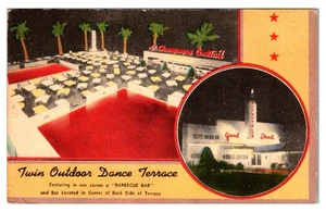 SAN ANTONIO TEXAS KIT KAT KLUB DINNER CLUB TWIN OUTDOOR DANCE TERRACE - POSTCARD - Picture 1 of 2