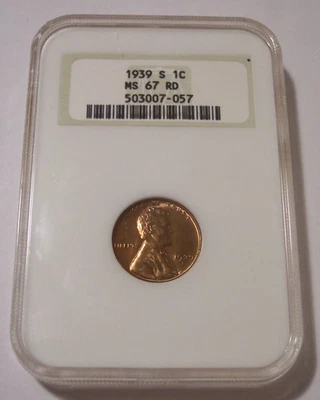 NGC 1939 S Lincoln Wheat Cent MS67 RED OH - Image 1 of 4