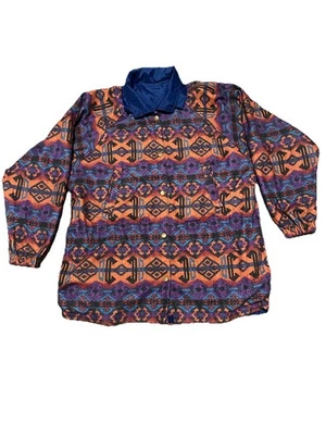 Vintage Southwestern Reversible Jacket  Blanket Aztec 90s  Hooded Small - Image 1 of 4