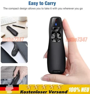 2.4 GHz USB Presenter Powerpoint Clicker Prezentacja Pilot zdalnego sterowania Bezprzewodowy DE. - Zdjęcie 1 z 12
