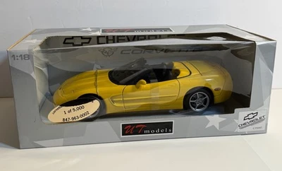 1:18 UT Models #UT0597 Model Car Yellow Chevrolet Corvette Convertible NIB READ - Image 1 of 4