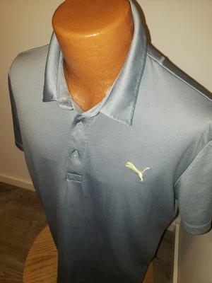 (XL) Camisa Polo Para Hombres Puma Gris Logo Golf Tenis Célula Seca Dri Fit Foto 1 de 4