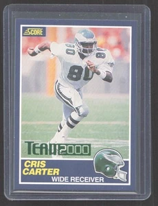 1989 Score Cris Carter Rookie #TM03 Team 2000 Green Foil 47/200 Eagles - Picture 1 of 2