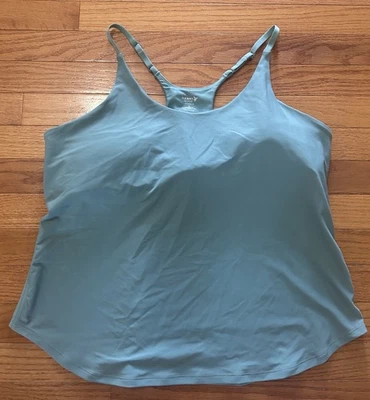 Old Navy Active Tank Top Women's XL Green Powerlite Strappy Go Dry Shelf Bra NWT - Image 1 of 4