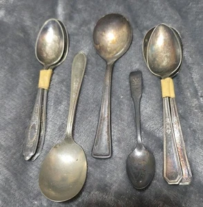7 Spoon vintage silverware mixed lot - Picture 1 of 11