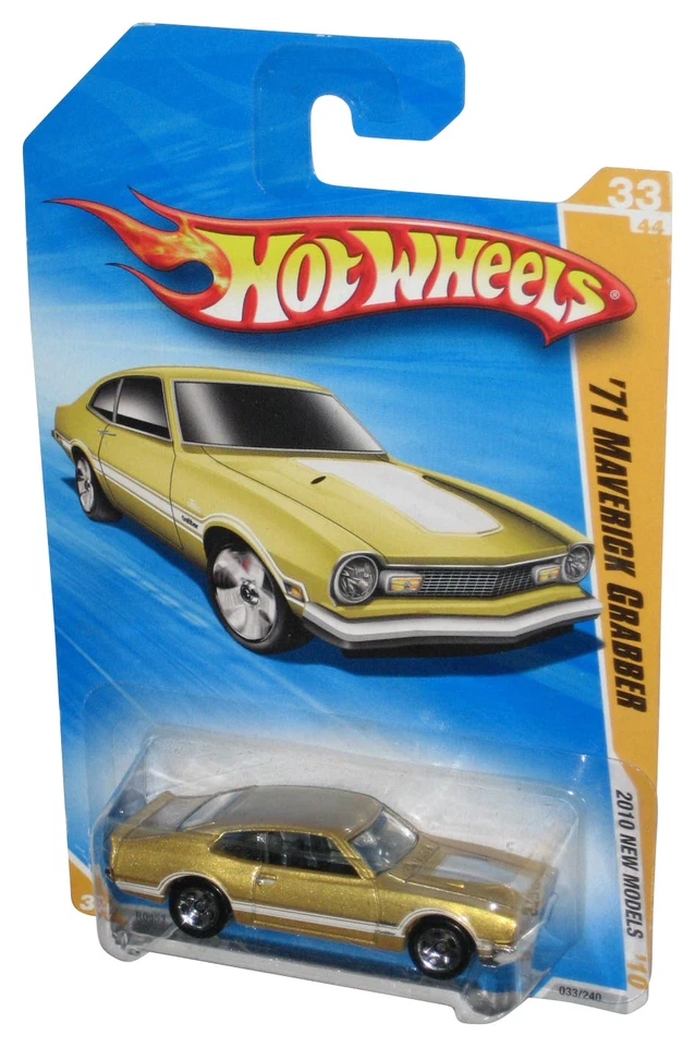 Hot Wheels 2010 New Models '10 33/44 Gold '71 Maverick Grabber Car 033/240 - Image 1 of 1