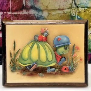 Cute 3D Wood Picture Plaque Turtle Mouse Ladybug Embossed Children's Room Kid's - Picture 1 of 24
