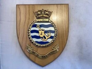H.M.S BARNSTONE WALL PLAQUE / SHIELD ( HAND PAINTED VERSION ) - Picture 1 of 8