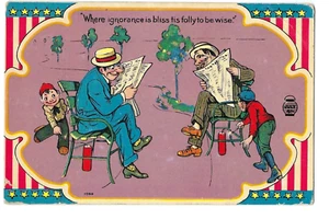 4th of July Postcard Where Ignorance is Bliss Comic Divided Back, Unposted - Imagen 1 de 2