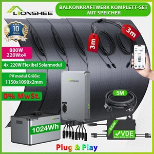PV Komplettpaket Komplettset--880W/800W Balkonkraftwerk mit Speicher Solaranlage - Bild 1 von 24
