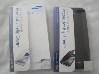 Authentic Samsung Galaxy Note II 2 Protective Flip Cover Folio Case OEM LOT OF 2