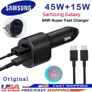 45W Dual Port Fast Charging Car Charger & Cable For Samsung S25 S24 Ultra S23 FE - Photo 1 sur 14