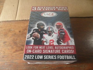 B-30 2022 SAGE low series football blaster box 48 base cards 3 auto 12 parallels - Picture 1 of 2