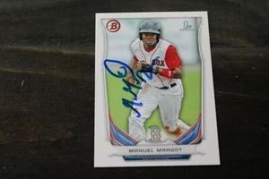 MANUEL MARGOT TARJETA AUTOGRAFIADA DE LOS MEDIAS ROJAS DE BOSTON - Imagen 1 de 1