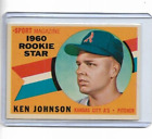 KEN JOHNSON 1960 Topps Baseball Vintage ROOKIE Card #135 ATHLETICS - VG (ME). rookie card picture