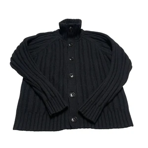 Club Monaco Men's Unisex  Size Large Black Button Down  Knit Cardigan - Picture 1 of 15