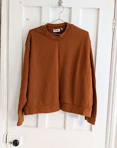 Weekday size M Rust Orange Cropped Oversized Sweatshirt