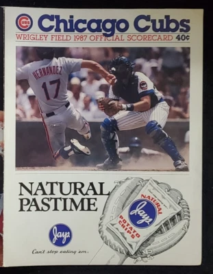 1987 Chicago Cubs Vs St. Louis Cardinals Scorecard - Scored - 06/07/87 - Image 1 of 4
