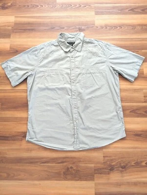 Structure Mens Short Sleeve Button Up Shirt XL Beige Vintage 90s Casual Classic - Image 1 of 4