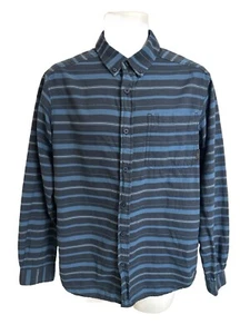 Columbia Men's S Out and Back II Long Sleeve Blue Striped Shirt Cotton AM8022 - Picture 1 of 4