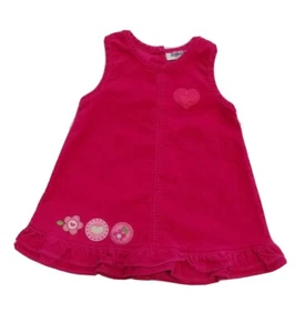 Vestido Vintage Oshkosh Josh Niñas 18M Pana Bordado Rosa Parches Logo - Imagen 1 de 8
