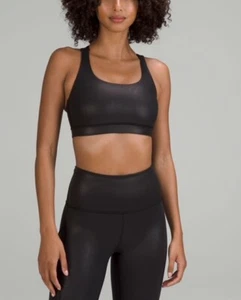 Lululemon Women's ENERGY CROSSOVER-STRAP SPORTS bra Tank-Top Shine-Black LW2DSTS - Picture 1 of 10