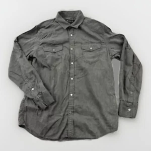 Inc. International Concepts Collared Shirt Mens Dark Gray Pearl Snap LS Size L - Picture 1 of 8