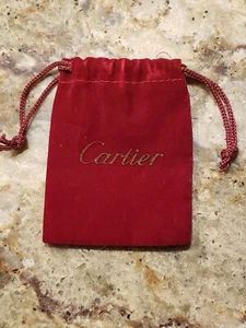 CARTIER GENUINE ROUND RED TRAVEL POUCH FOR WATCHES OR JEWELRY 2.5 X 3.5 " EUC - Picture 1 of 4