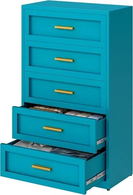 Elegro Metal 5 Drawers Dresser Storage Cabinet For Girls Bedroom,Enteyway,Closet - Image 1 of 3