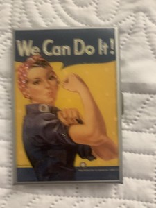Rosie The Riveter Metal Case Pin Up Retro Vintage ID Card Holder