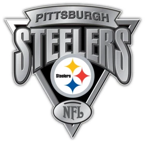 Adesivo decalcomania paraurti auto logo argento sportivo Pittsburgh Steelers NFL "TG." - Foto 1 di 1