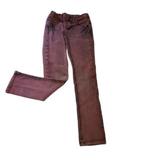Mudd Jeggings Denim Adjustable Waist Girls Sz 7 Distressed Pink Great Used Cond - Picture 1 of 9