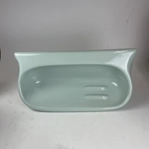 Vintage Seafoam Green Ceramic Tile-In Wall Mount Bathroom Double Soap Dish - Picture 1 of 8