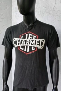Original Vintage 1990/91 RARE Billy Idol Charmed Life Tour black T-shirt Large - Picture 1 of 8