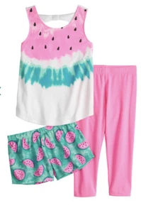 Girl's SO WATERMELON Tank, Shorts & Capris Pajama Set Size 6 NWT - Picture 1 of 5