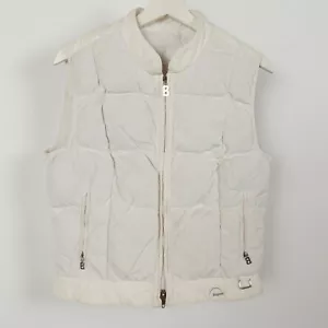 Vintage 80s Bogner Women's Goose Down Vest Jacket Ski Size Small White Natural - Picture 1 of 19