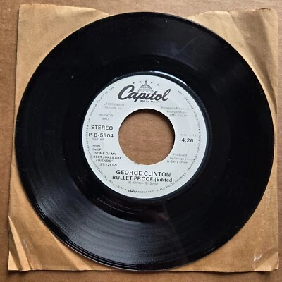 GEORGE CLINTON Bullet Proof DJ PROMO FUNK 45 7" Record Vinyl Records - Image 1 of 2