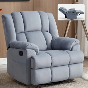 American Design Oversized Manual Recliner Chair Rocking W/ 360°Swivel in Fabric - Picture 1 of 59