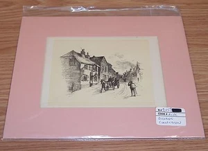 Charles Dickens Collection - Pencil Signed Etching of The Leather Bottle, Cobham - Picture 1 of 4