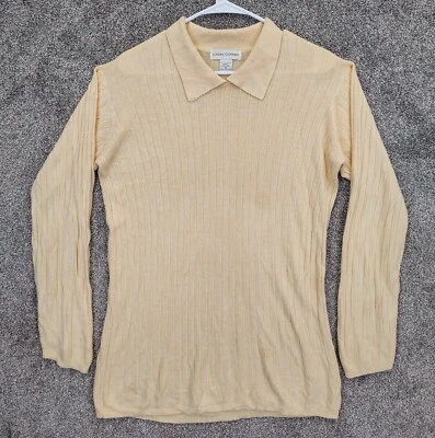 Camisa para mujer con cuello M amarilla manga larga cintura adelgazante suave elástica acanalada Foto 1 de 4