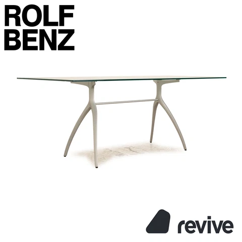 Rolf Benz Glas Dining Table Silver Dining Room 70 7/8in x 37 13/16in Cover